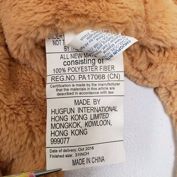 HugFun 34" Bunny Rabbit Polka Dot Large Baby Playmat Blanket 2016 Plush - Picture 4 of 5